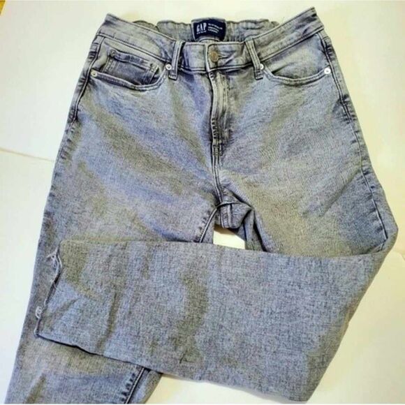 GAP universal legging jeans size 12 or 31 acid wash gray raw hem grey - Picture 10 of 10